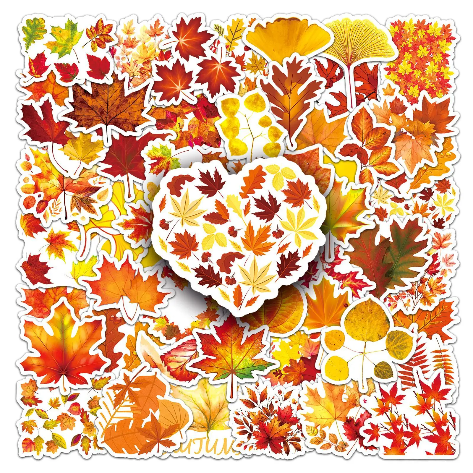 Autumn Leaves Series Graffiti Stickers, Adequado para Laptop, Capacetes, Decoração Desktop, Brinquedos DIY, Atacado, 50pcs