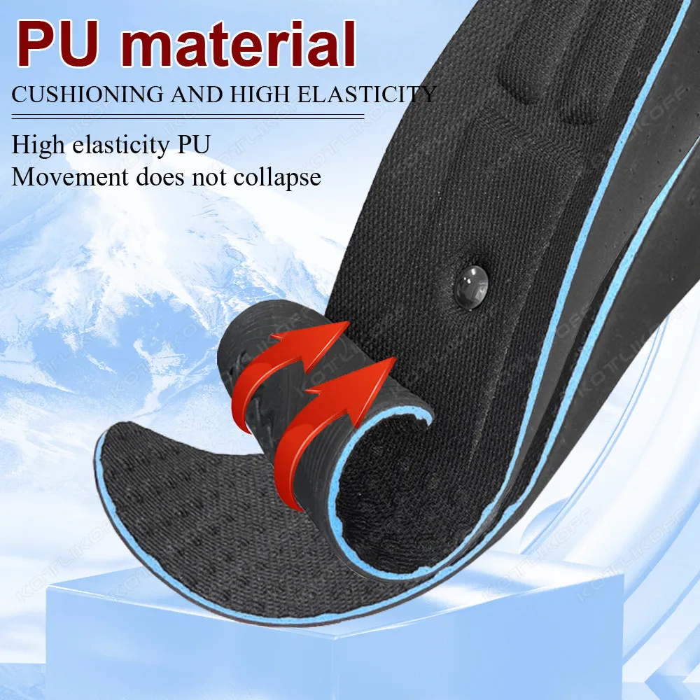 KOTLIKOFF 1Pair Invisible Height Increase Insoles With Magnet Therapy Arch Support Orthopedic Women Men Shoes Heel Lift Shoe Pad
