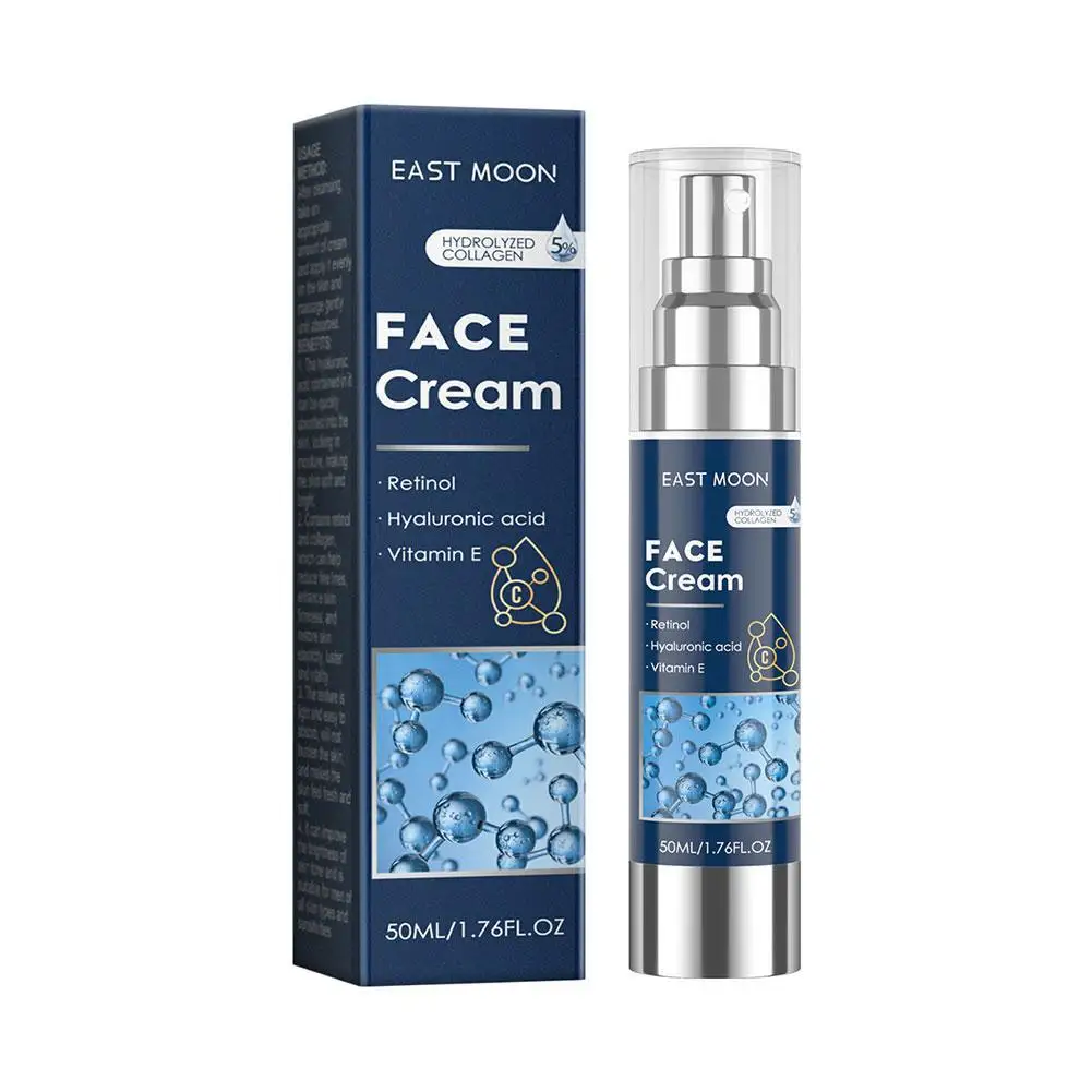 Creme facial de colágeno masculino alto ha anti-envelhecimento creme portátil anti creme cuidados com a pele hidratante rosto retinol hidratante rugas w1f9