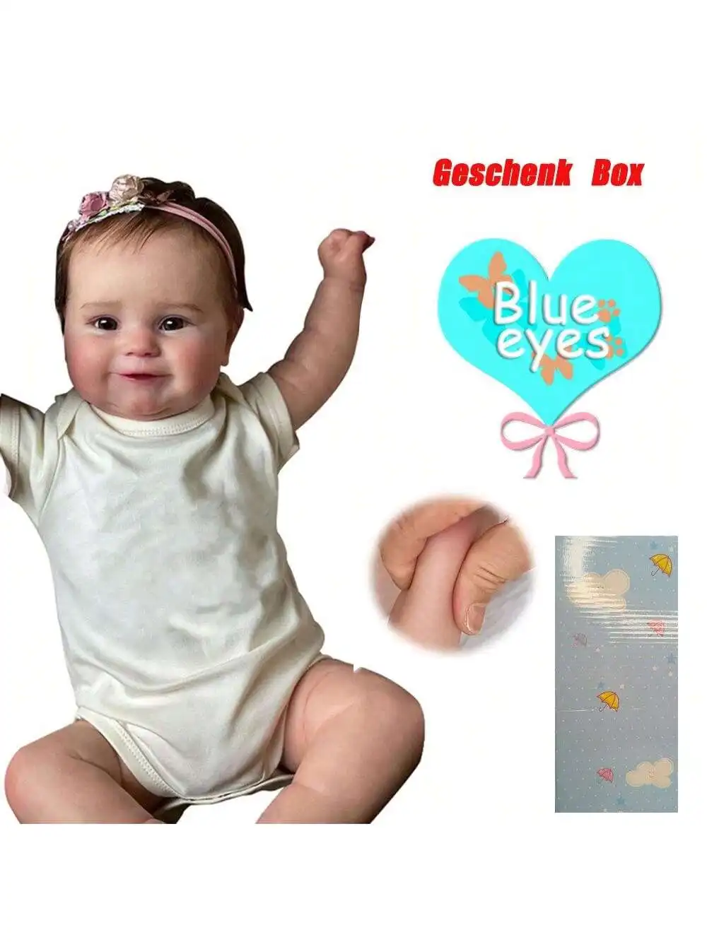 Babypuppe 50cm Volle Körper Silikon Wasserdicht Reborn Maddie Puppe