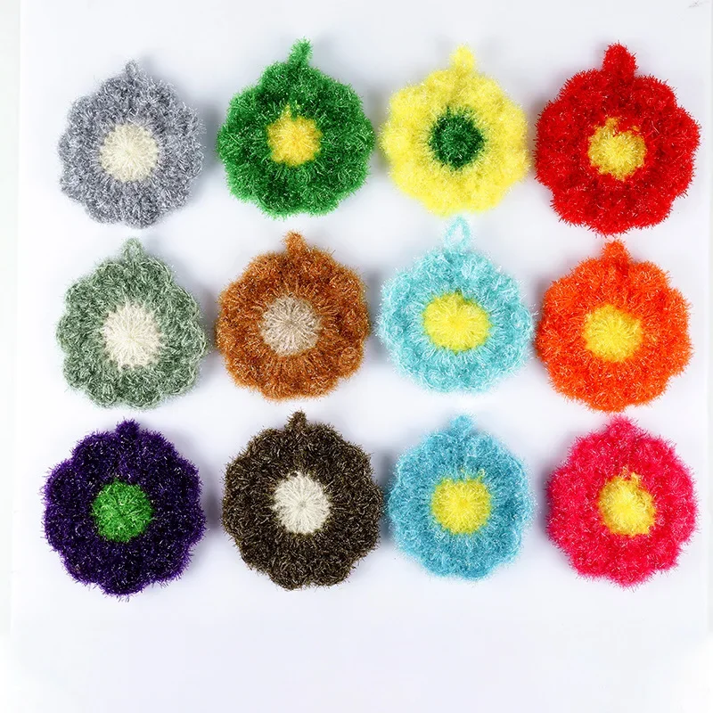 New Colorful Flower Powerful Stain Removal Dishcloth Non-stick Oil Kitchen Towel Household Cleaning Cloth Kitchen Accessories