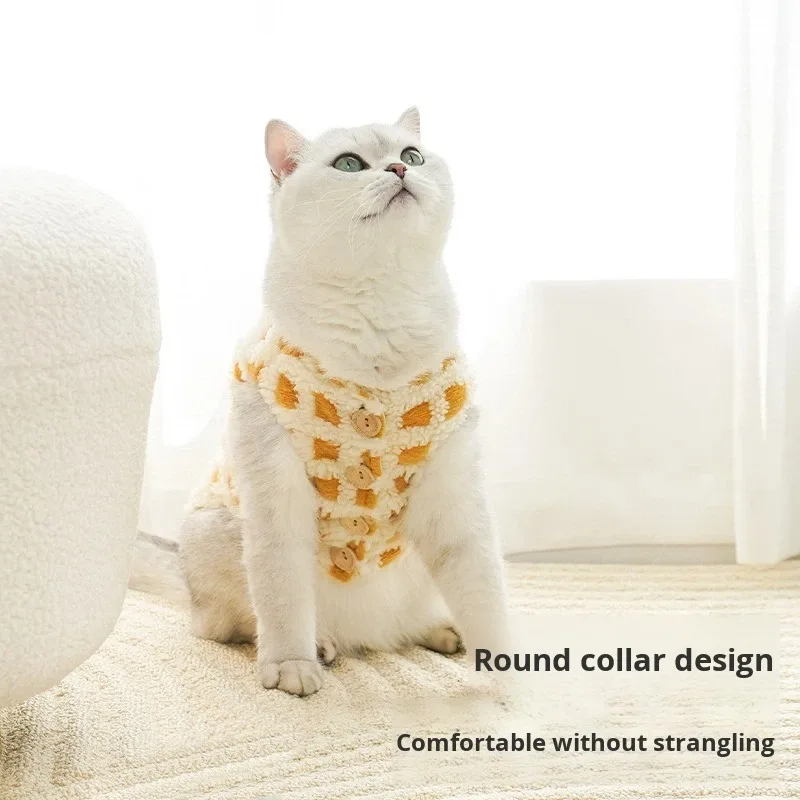 

Winter Plaid Waffle Pet Vest Cotton-Padded Jacket for Small Breed Dogs and Cats