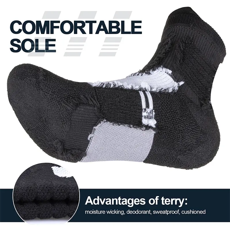 Mens Terry Basketball Socks Cushioned Running Cycling Athletic Sports Crew Socks For Males Size 41 44 EU