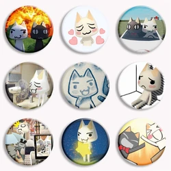 Toro Inoue Cat Anime Game Button Pin Cartoon Kawaii Black Cat Kittens Brooch Badge Bag Accessories Gift For Couple Decor Jewelry