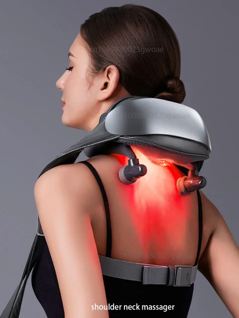 New Neck Shoulder Massager Deep Tissue Shiatsu Back Massagers with Heat for Pain Relief Kneading Beating Muscles Massage 1