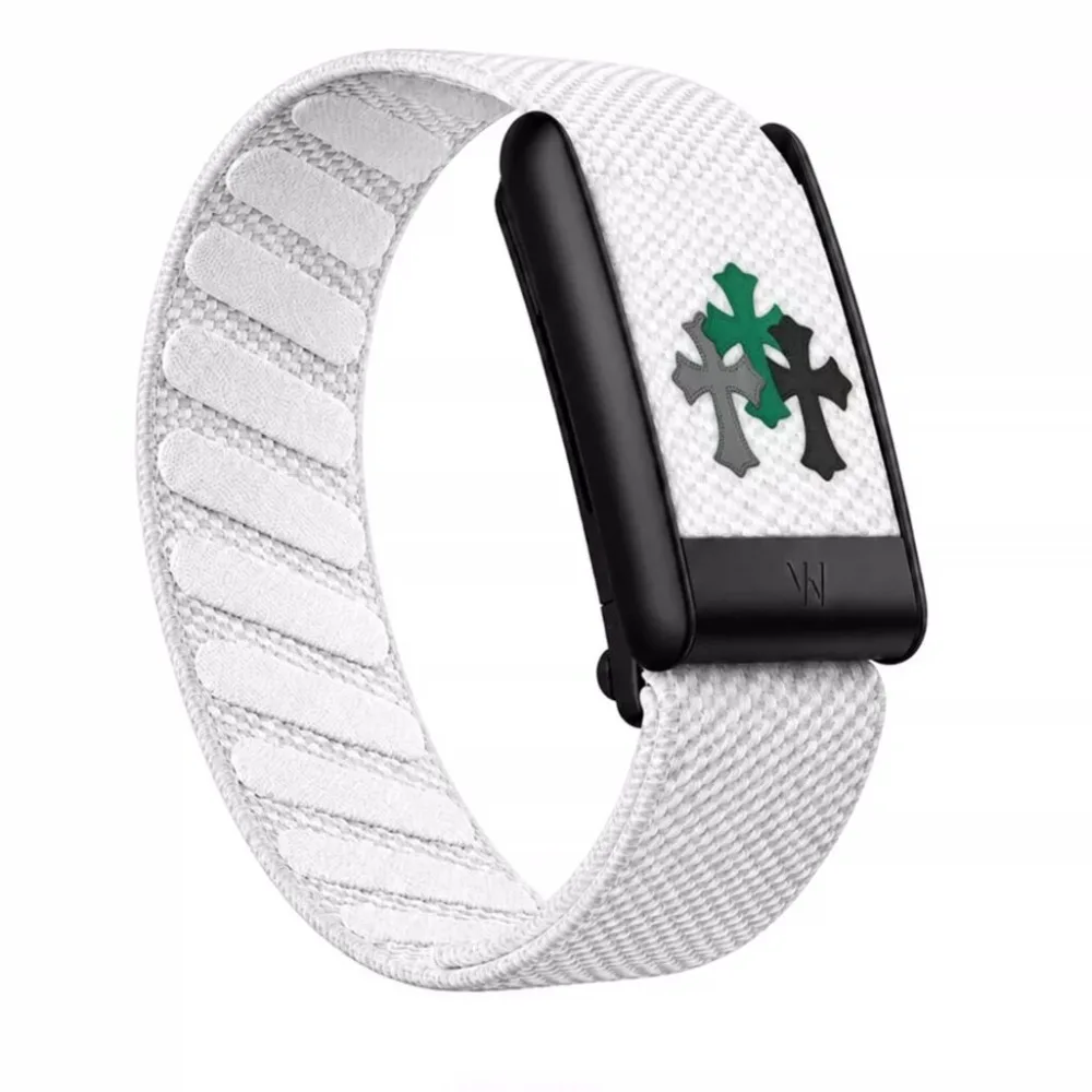WHOOP 5.0 MG Cross Print Strap Nylon Elastic Woven Band U Shape Metal Buckle Fitness Tracker Replacement Wristband
