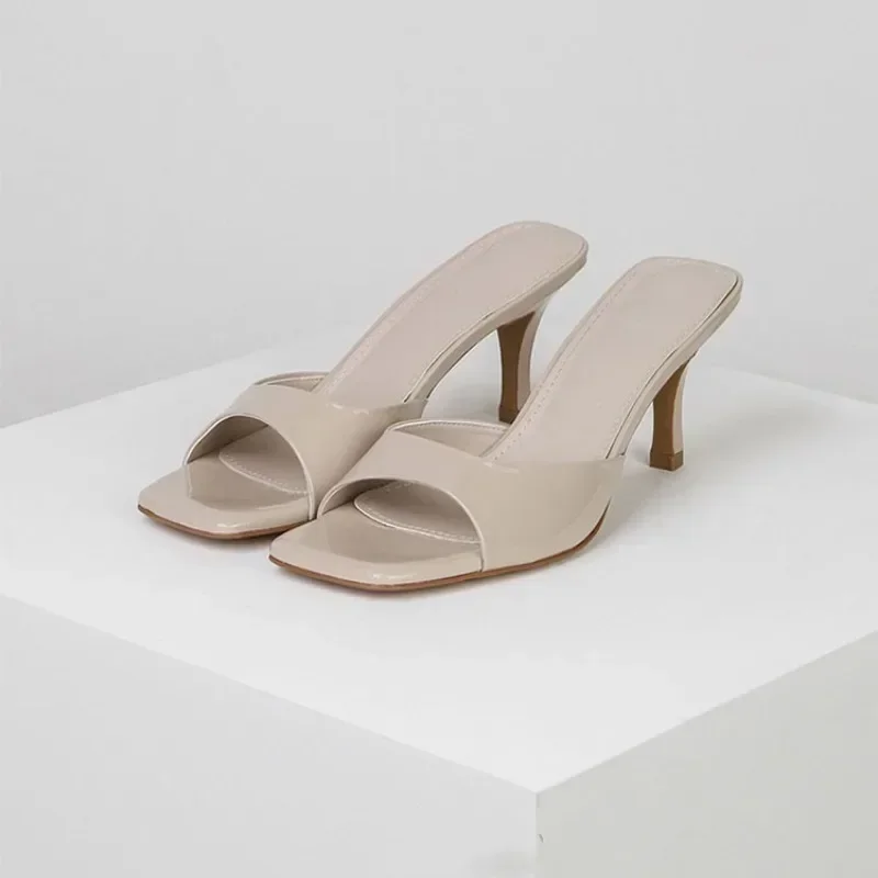 Summer Women Sandals 2026 Fashion Square Toe Ladies Slippers Open Toe Luxury Dress High Heels Sexy Casual Prom Sandals for Women view 2