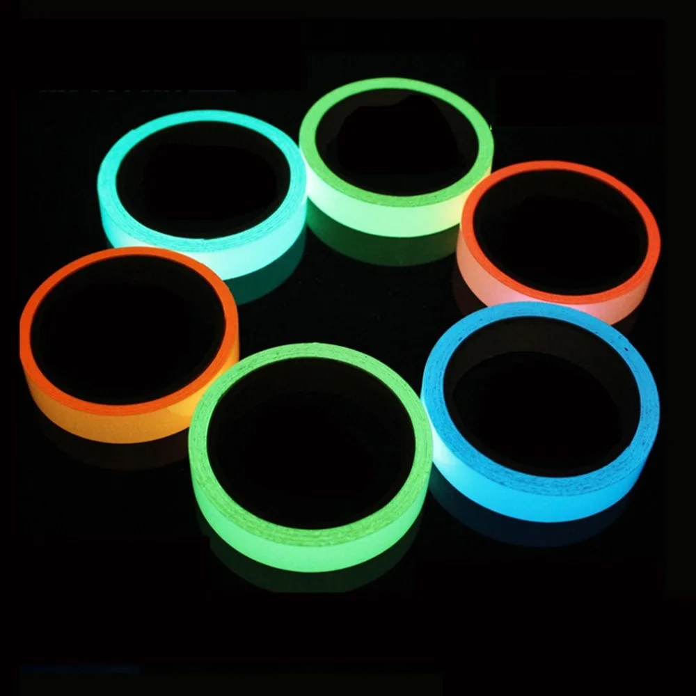 PVC Reflective Glow Tape Multi-Color Self-adhesive Sticker Removable Fluorescent Glowing Dark Striking Warning Tape Dropshipping