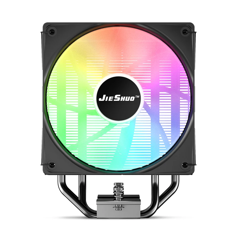 JIESHUO JS2501 CPU Cooler with Real-Time Temp & RPM Display for Intel LGA1700/AMD PWM Control ARGB Sync PC Fan