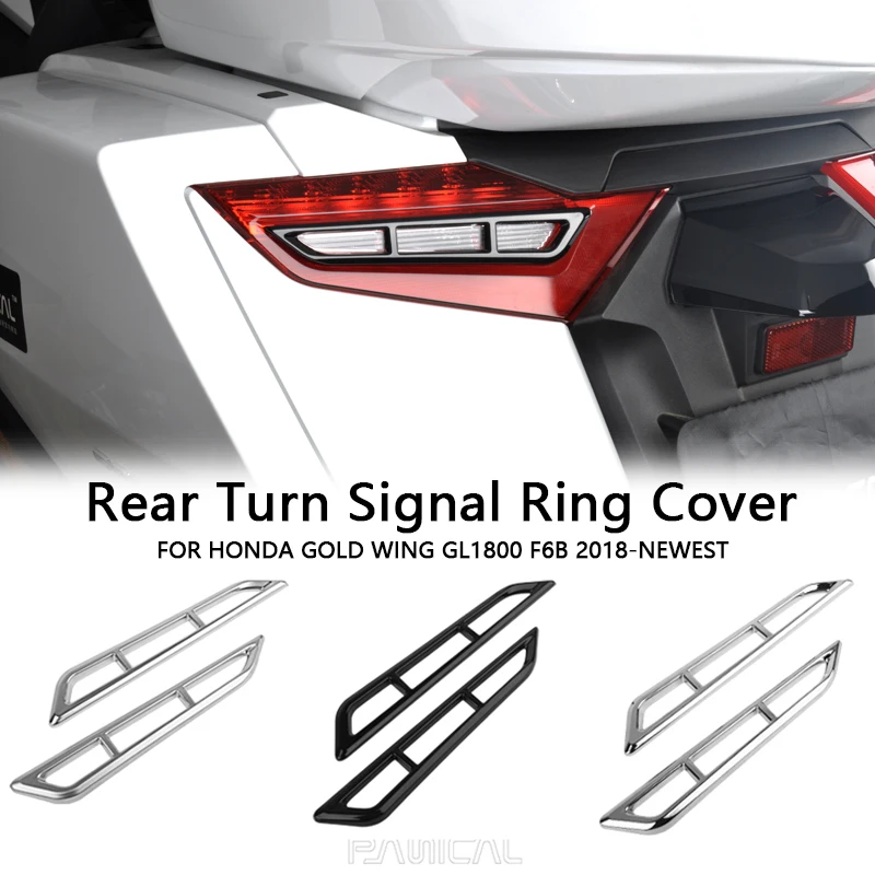 Panical Rear Turn Signal Lamp Cover Taillight Trim For Honda Gold Wing GL1800 F6B 2018-2024 Chrome Pearl Chrome Black