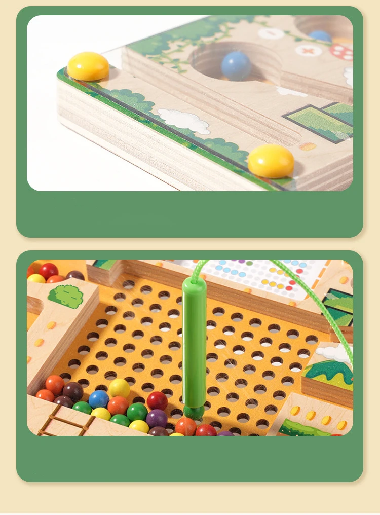 Magnetische Sortierspiele Montessori Puzzle Spielzeug Labyrinth Bord Lernen Farbe Zählen Anzahl Klassifizierung Holz Lernspielzeug – Detail 11
