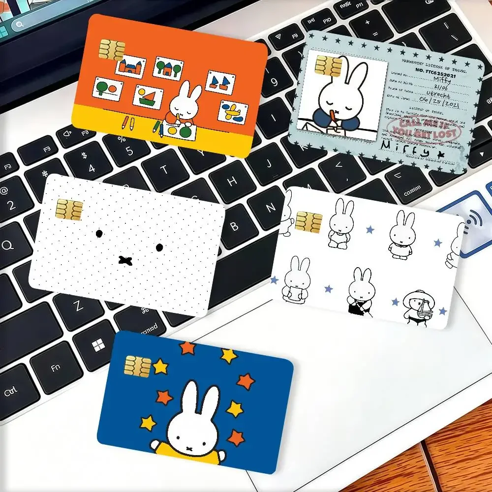 Cartoon cute M-Miffy Credit Card Decorative Card Stickers Suitable For Bank Cards Metro Transit Anti-scratch Gift 4PCS