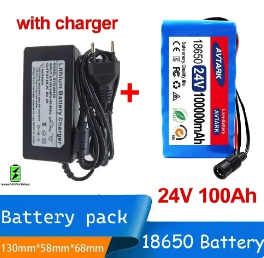 

100%Brand new Customizable Plug 7s3p 24V 100Ah 18650 Lithium Battery Pack with US/EU 2A Charger for Electric Bicycles and Moped