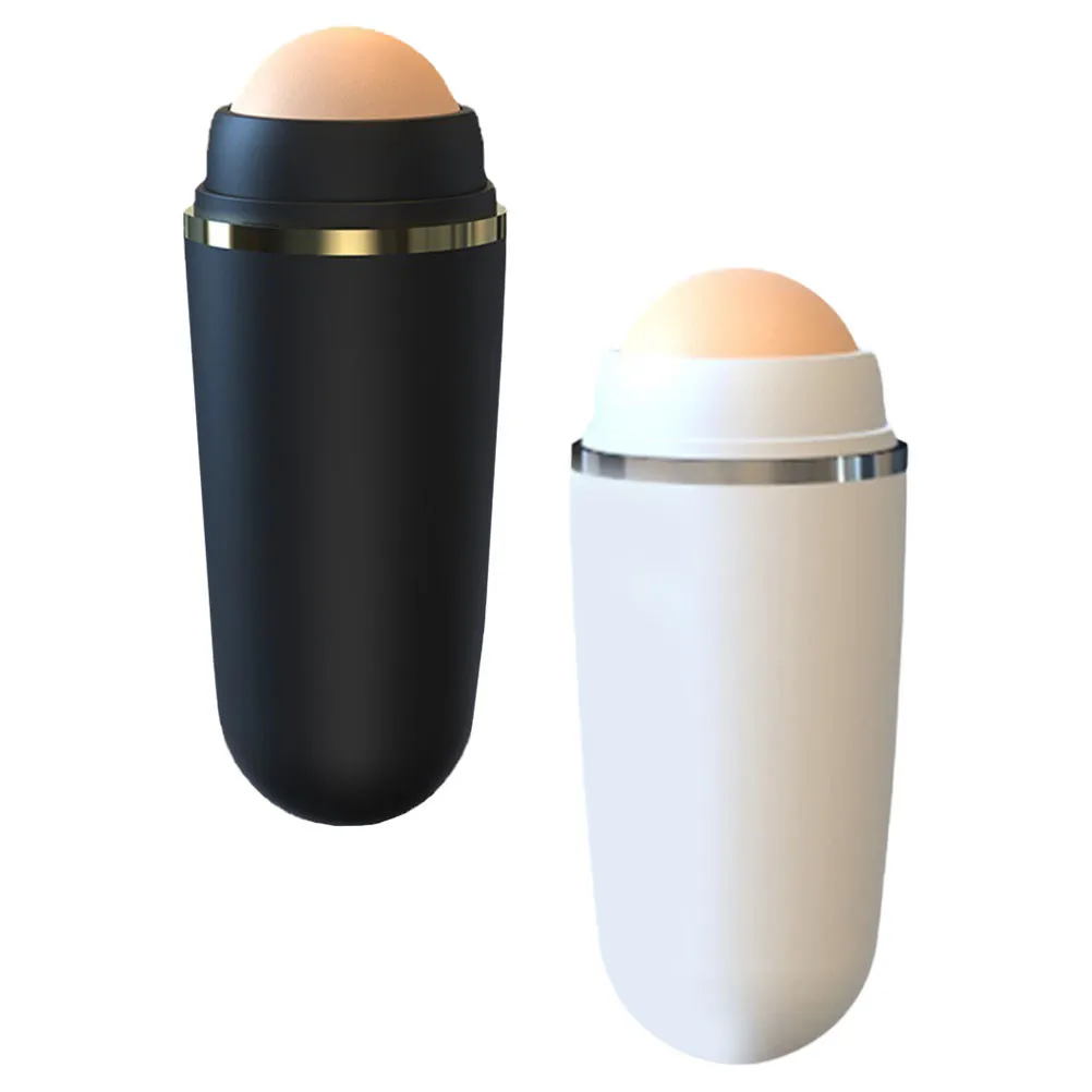 2Pcs Volcanic Stone Face Roller for Oil Absorption & Matte Skin Care – Portable Facial Massager