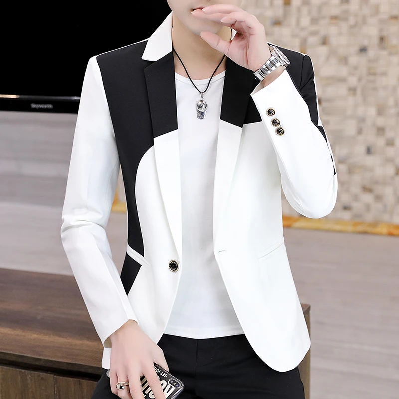 2024-New Men's Korean Version of Casual Color Work Officiating Wedding British Style Blazer Business Fashion Gentleman's Suit