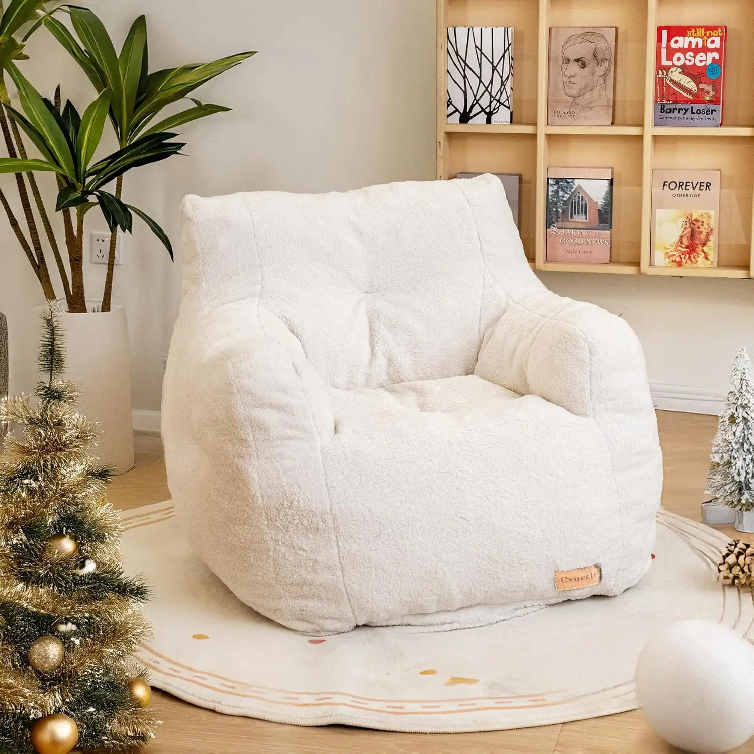 Chair with Filler, Bean Bag Sofa with Tufted Soft Stuffed Filling, Fluffy and Lazy Sofa, Comfy Cozy Chairs with Memory Foam for