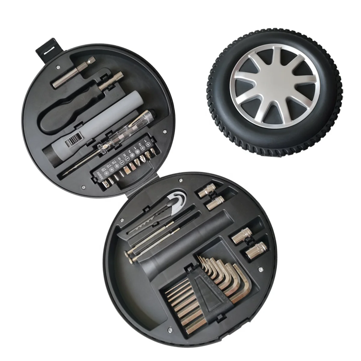 

29 pcs high quality small mini hardware Household Home Daily Use tire car bike tyre shape wheel Repair Hand Tool Set kit
