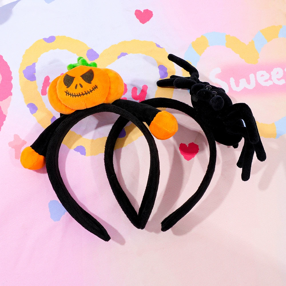 

1PC/2PCS Spider pumpkin Halloween-themed hair hoop, suitable for Halloween costumes, adding to the festive atmosphere.