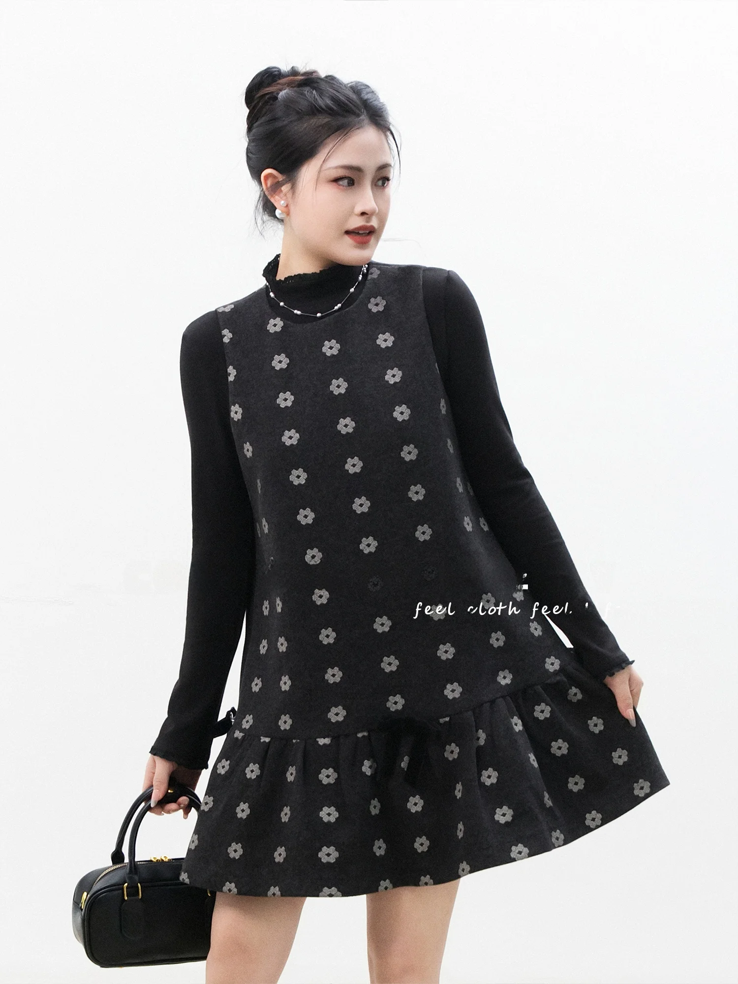 

Chelzy Floral Print Vest And Skirt Set Women's Spring Autumn Ele Two-Piece Suit Knot Decoration Mid-Length Fa...