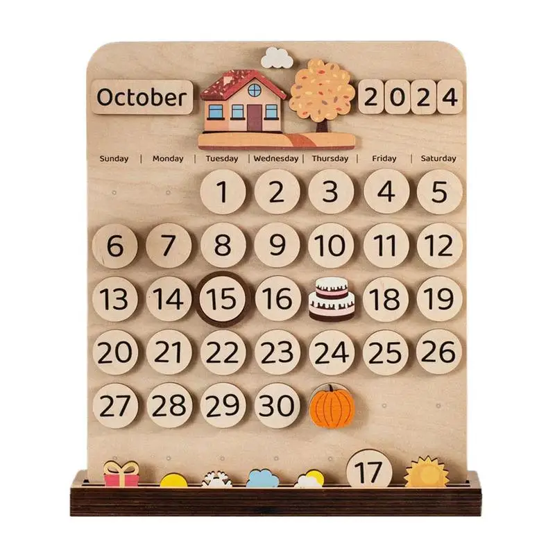 Kids Magnetic Calendar Montessori Magnetic Days Calendar Magnetic Calendar Monthly Planner Board for Home Offices School 40x30cm