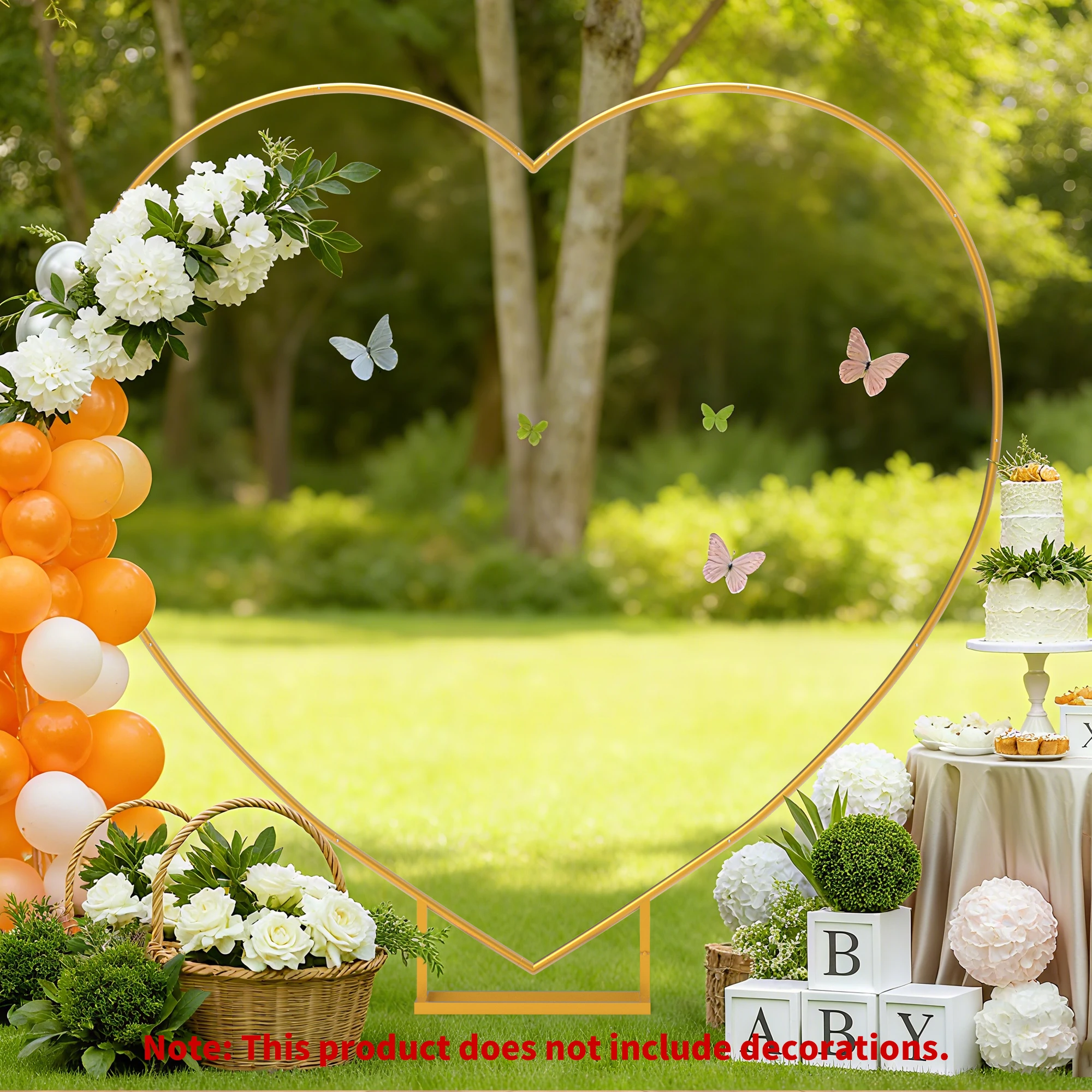 

1 Piece, 6.6ft Wedding Heart-Shaped Arch Stand, Heart-Shaped Wedding Arch, Party Photo Booth Prop, Heart-Shaped Backdrop Stand with Base, Suitable for Wedding, Anniversary, Valentine's Day Events, Outdoor Decoration