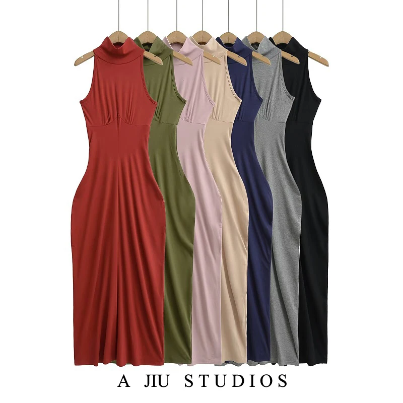 

Sexy Pure Desire Hourglass High Waist Slim Fit Knitted Dr Hanging Ne Long Skirt Wrap Body Underwear Single Piece Summer ...