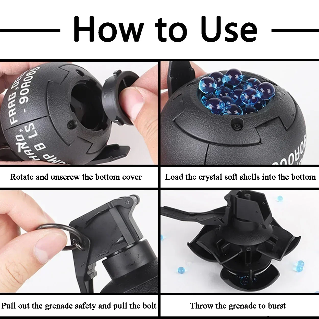 2 Pcs Tactical Grenade Model Toy, M67 Burst Grenade, Military Smoke Grenade Model, for Gun Structural Accessories Hunting CS