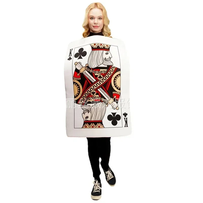 

Взрослые пары Hearts K Card Costume Fancy Dress Up Косплей Мужчины Женщины Игральные карты Туника для Хэллоуина Унисекс Костюм HLc;3.k