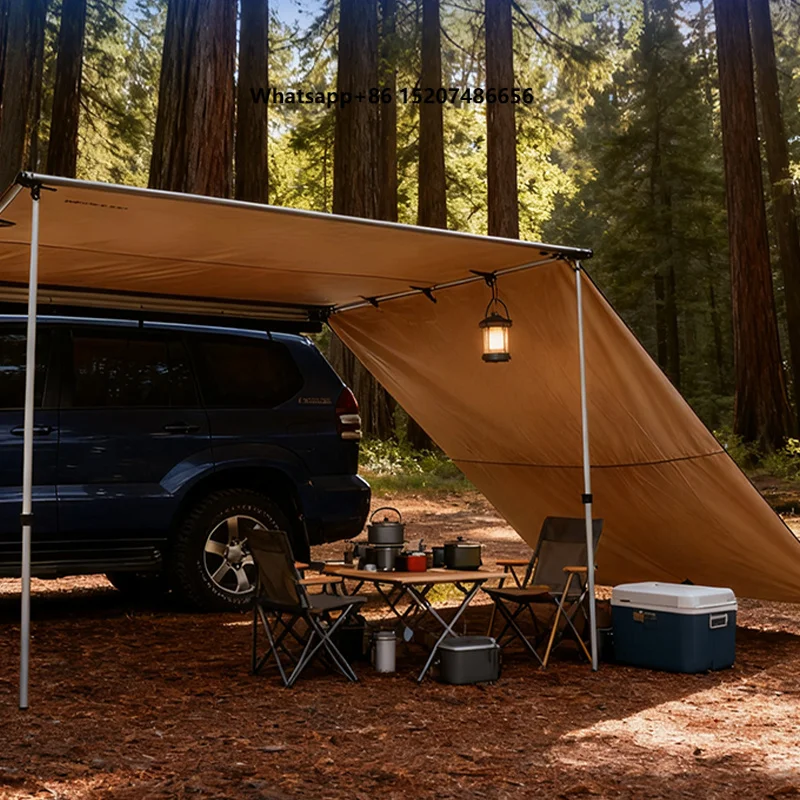 Vehicle Single-Sided Roof Mount Tent Storage Rack UV-resistant Polyester Fabric Windproof Rainproof Easy Installation for Car