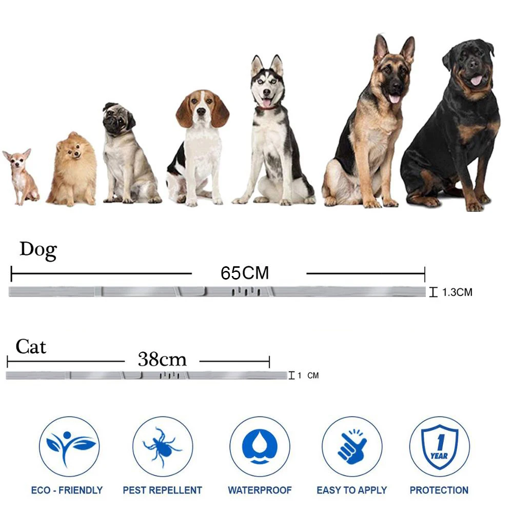 Waterproof Anti-mosquitoes 8 Month Protection Insect Prevention Dogs Collar Cats Flea And Tick Collar view 4
