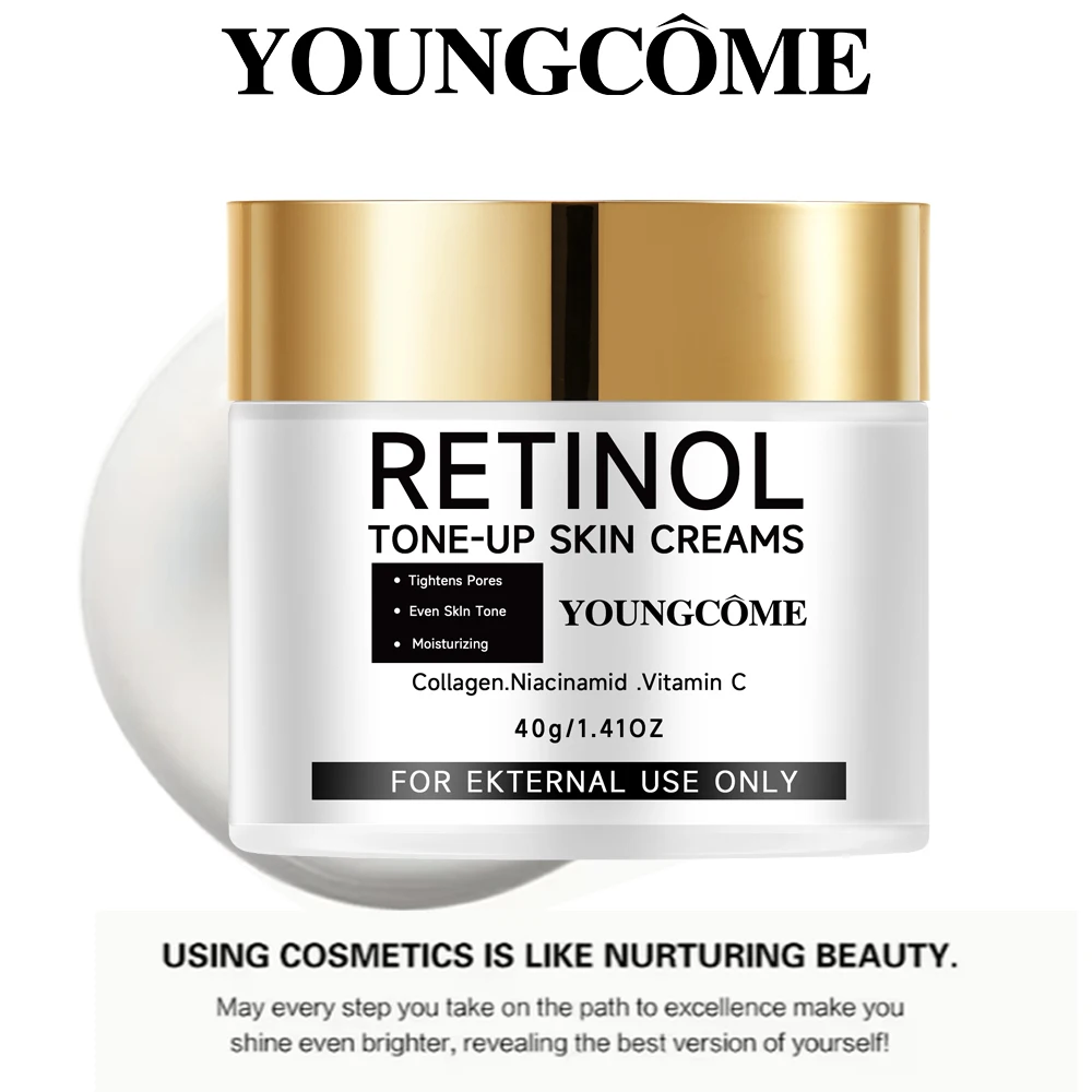 YOUNGCOME Retinol Tone-Up Cream - with Collagen, Niacinamide & Vitamin C for Pore Tightening, Smooth Brighten Skin
