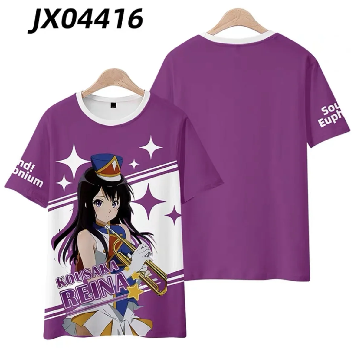 3D Printing Sound! Euphonium T-shirt Summer Fashion Round Neck Short Sleeve Popular Japanese Anime Streetwear