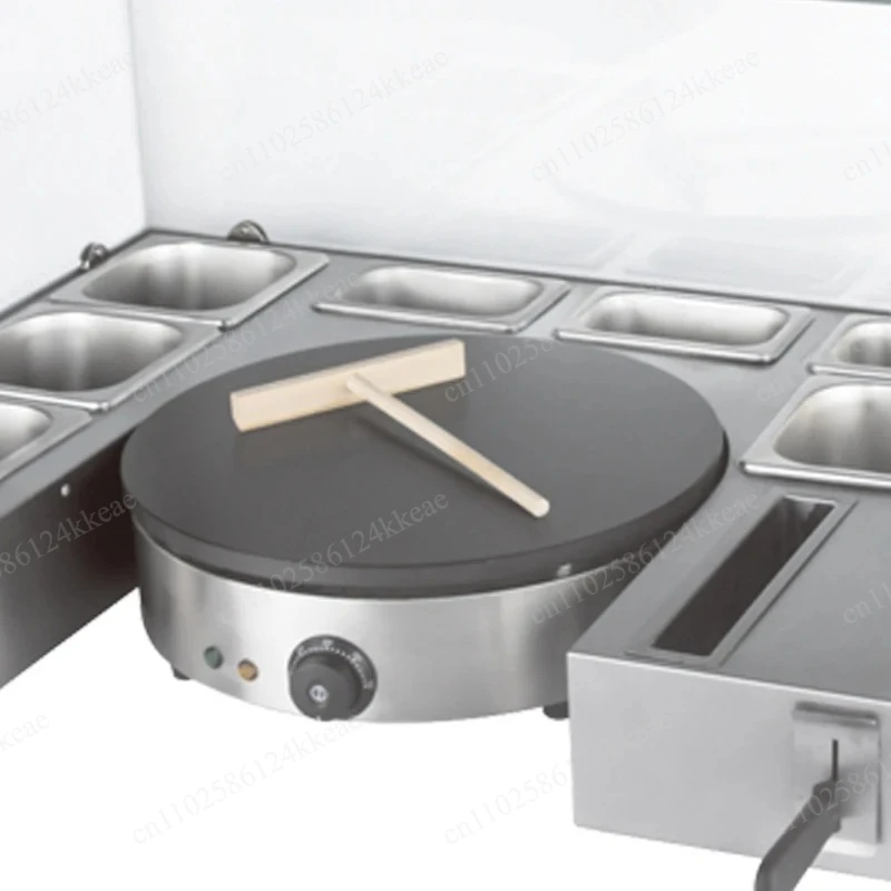 Pancake oven workbench Crepe Maker With Serving Station 1 Plate Non Stick Electric Pancake Making Machine