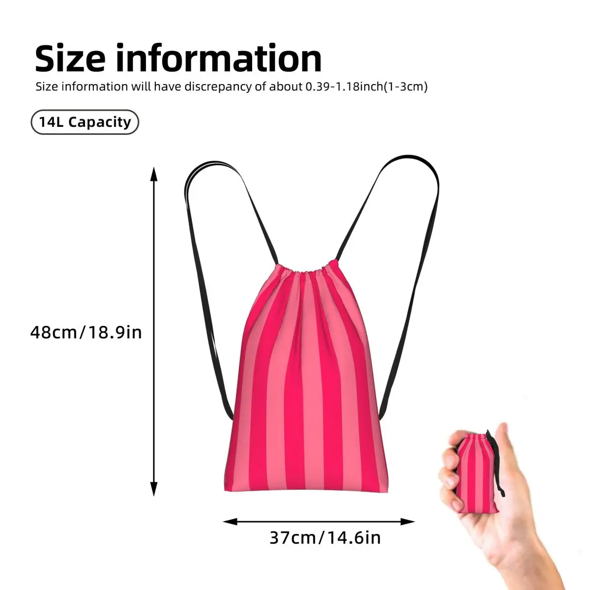 Bold Vivid Vetical Stripped Pattern Drawstring Backpack Sports Gym Bag Lightweight Foldable Storage Drawstring Bag for Men Women