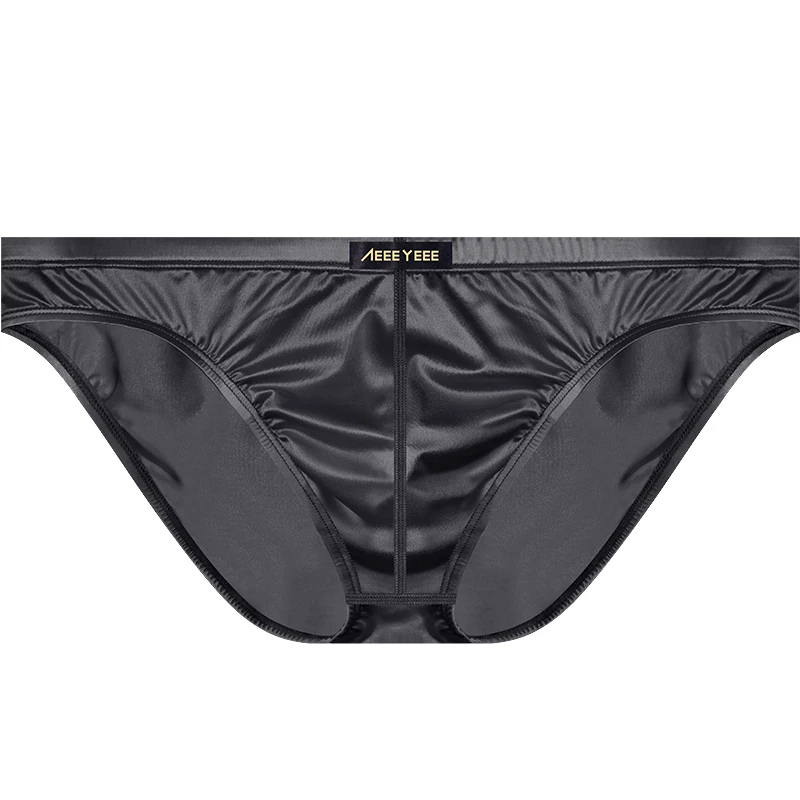 

Men's Underwear Ice-Silk Sensual Silk-Smooth Briefs Ultra-Thin Breathable Satin Sheen Low-Rise U-Cut Underpants
