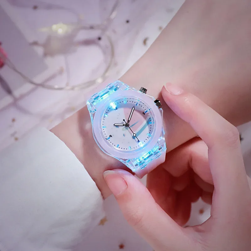 

Cute Cartoon Pattern Children Watches Rubber Colorful Light Source Kids Watch Girls Boys Party Gift Clock Wrist Relogio Feminino