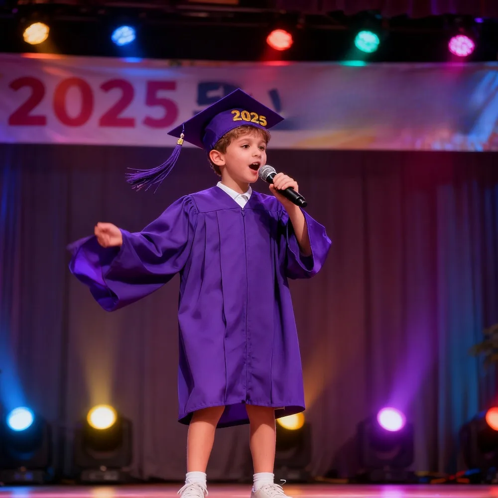 Conjunto de Túnica de Graduación para Jardín de Niños 2026, Suave y Transpirable, Multicolor, para Ceremonia Preescolar y Actuaciones