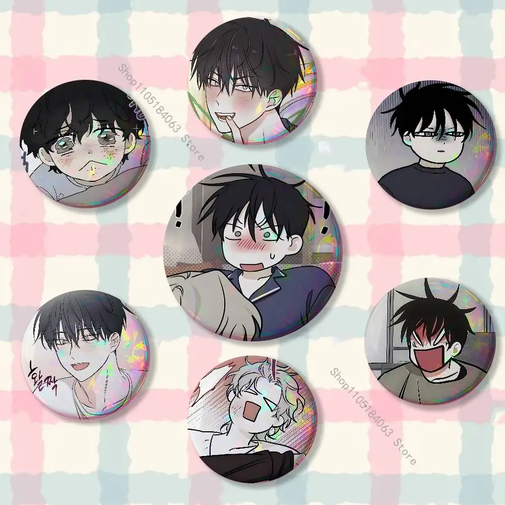 

Low T-Tide in T-Twilight Euihyun Reflective Pin Tinplate Round Brooch Cartoon Cosplay Badges for Bag Hat Toys Gifts