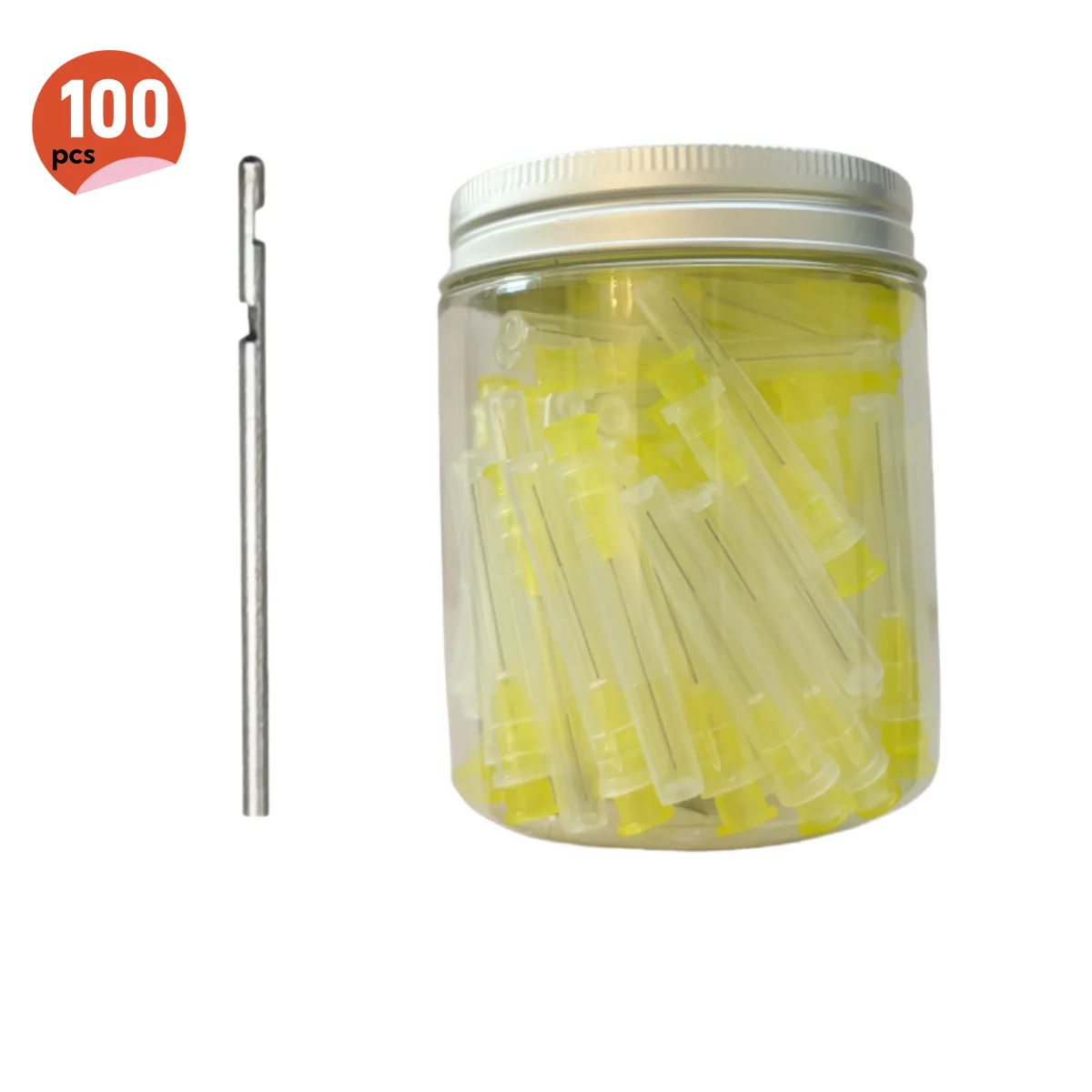 100pcs Dental Endo Irrigation Needle Tip 30GA End-Closed Double Side Daul Vent Endo Syringe Root Canal Washing Needle Tip