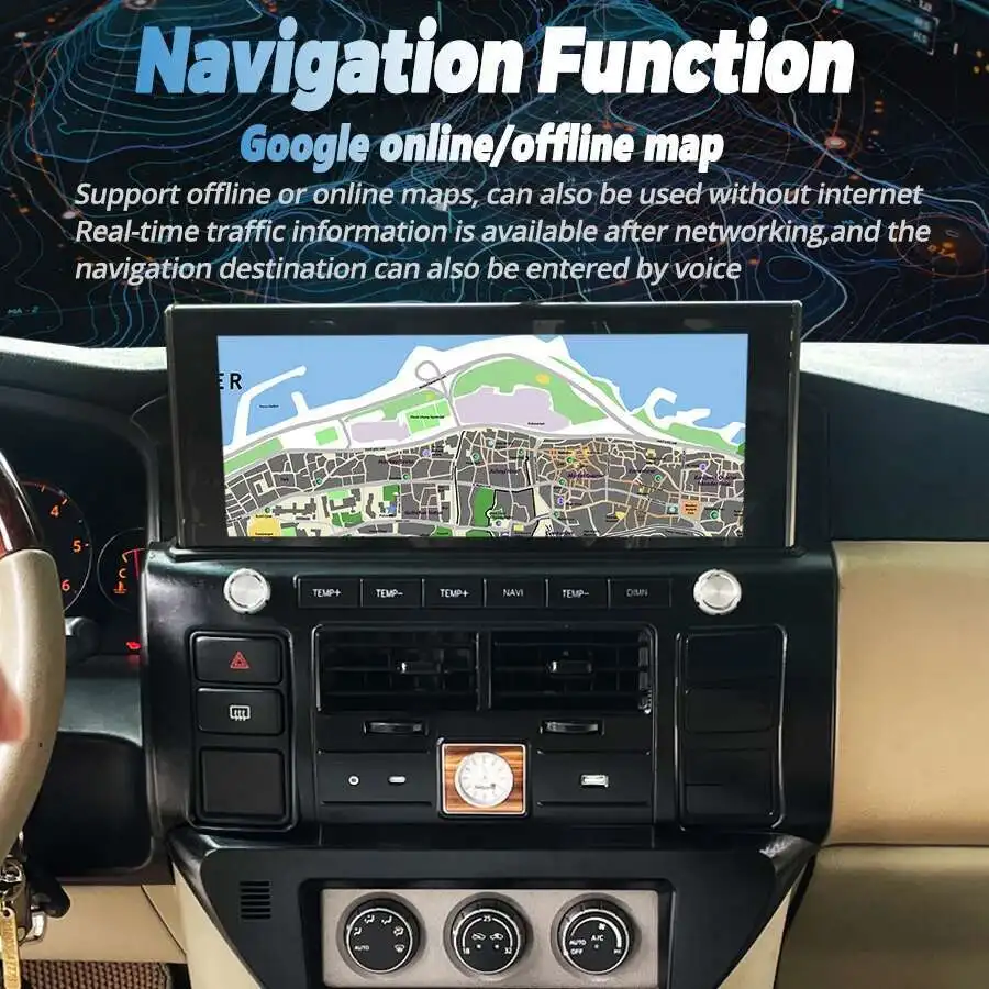 หน้าจอ Qled ขนาด 12.3 นิ้วสําหรับ Nissan Patrol Y61 Wireless Carplay เครื่องเล่นวิดีโอมัลติมีเดีย Android วิทยุ Cluster อัพเกรด