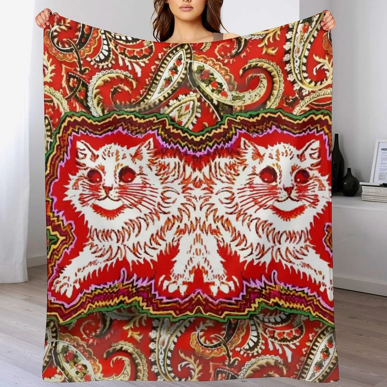 

Louis Wain Throw Blanket Soft Beds Thin For Sofa Thin Plaid on the sofa Blankets