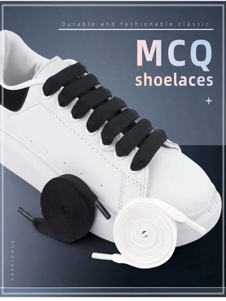 1Pair Black White Flat Shoelaces Rainbow Shoelace Sneakers Casual Rope Laces Gradient 1.2CM Width 100/120/140CM Shoe Accessories