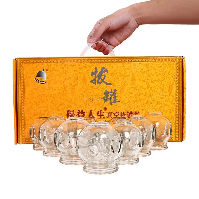 8 cans vacuum cupping glass bottle acupuncture body massage cupping device gift