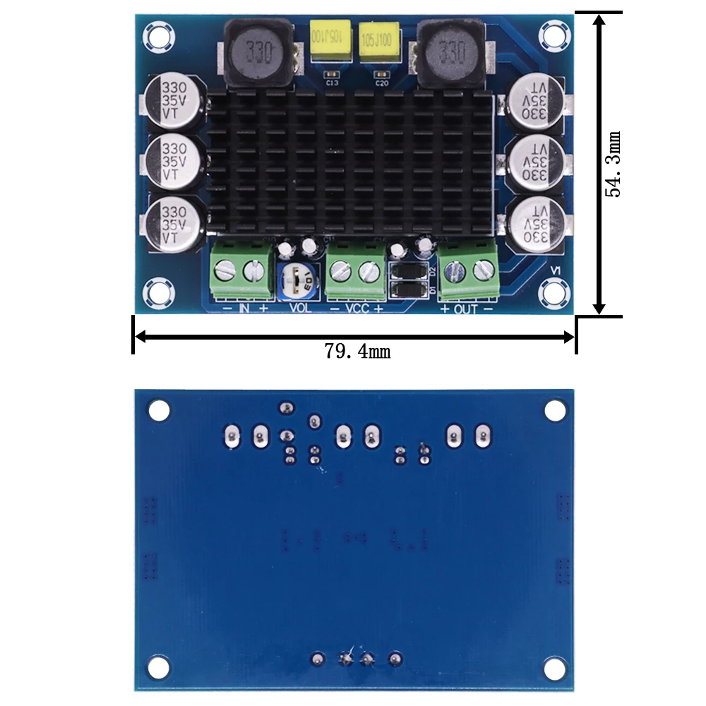 XH-M542 TPA3116 D2 TPA3116DA DC 12V 24V 100W Mono Channel Digital Power Audio Amplifier Board TPA3116D2 Large Capacity Board