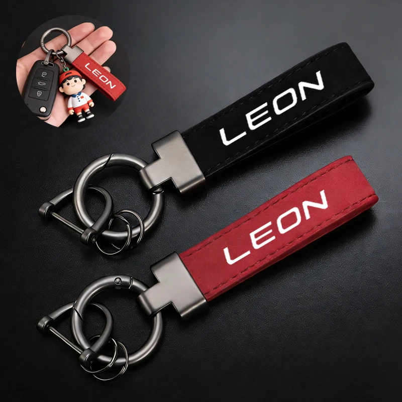 Para Seat Leon MK1 MK2 MK3 1 2 3 1M 1P 5F, Llavero de Cuero de Gamuza de Alta Calidad para Auto, Anillos para Llaves, Regalo Personalizado con Impresión 3D con Logotipo