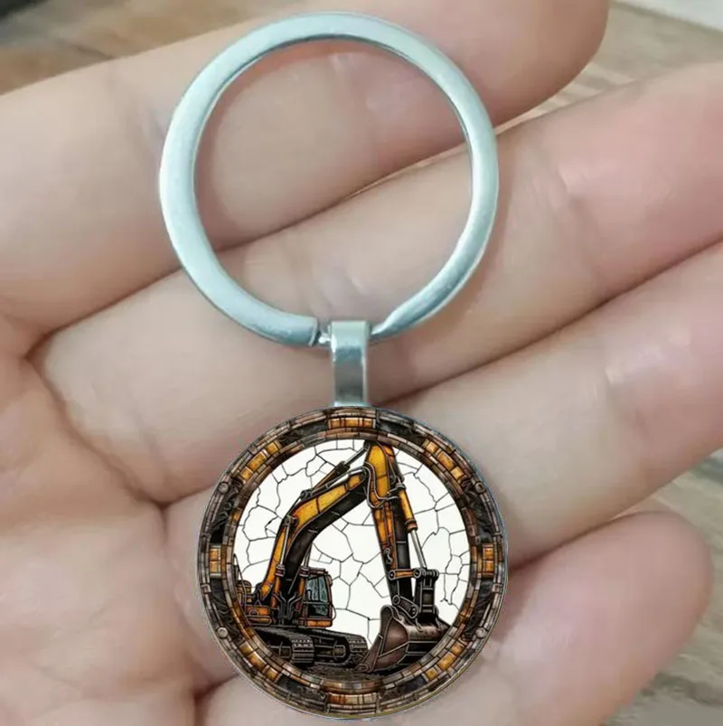 

Fashion excavator keychain - Durable zinc alloy construction men's icon keychain