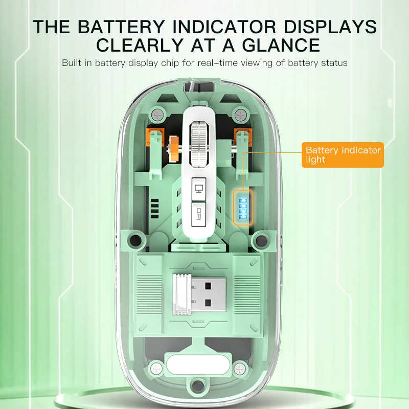 Transparent wireless Bluetooth mouse the third mock examination office photoelectric game mouse mute computer mouse gift