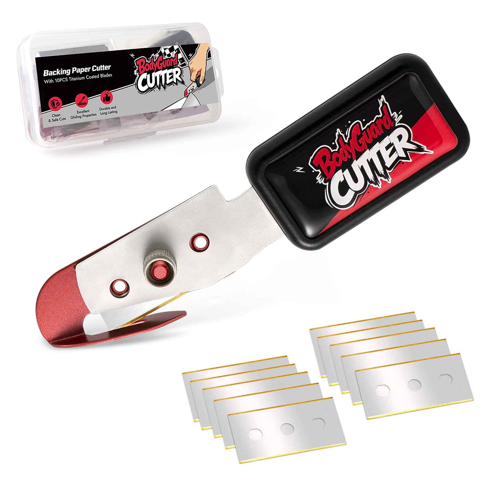 EHDIS Vinyl Knife Wrapping Paper Backing Slitter Cutter Hidden Blade with Hidden Blade Film Safety Utility Knife for Car Tools