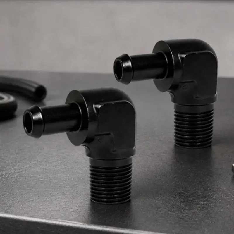 652F 2pcs Right-Angle Hose Adapters for Direction Changes at Threaded Line Ports