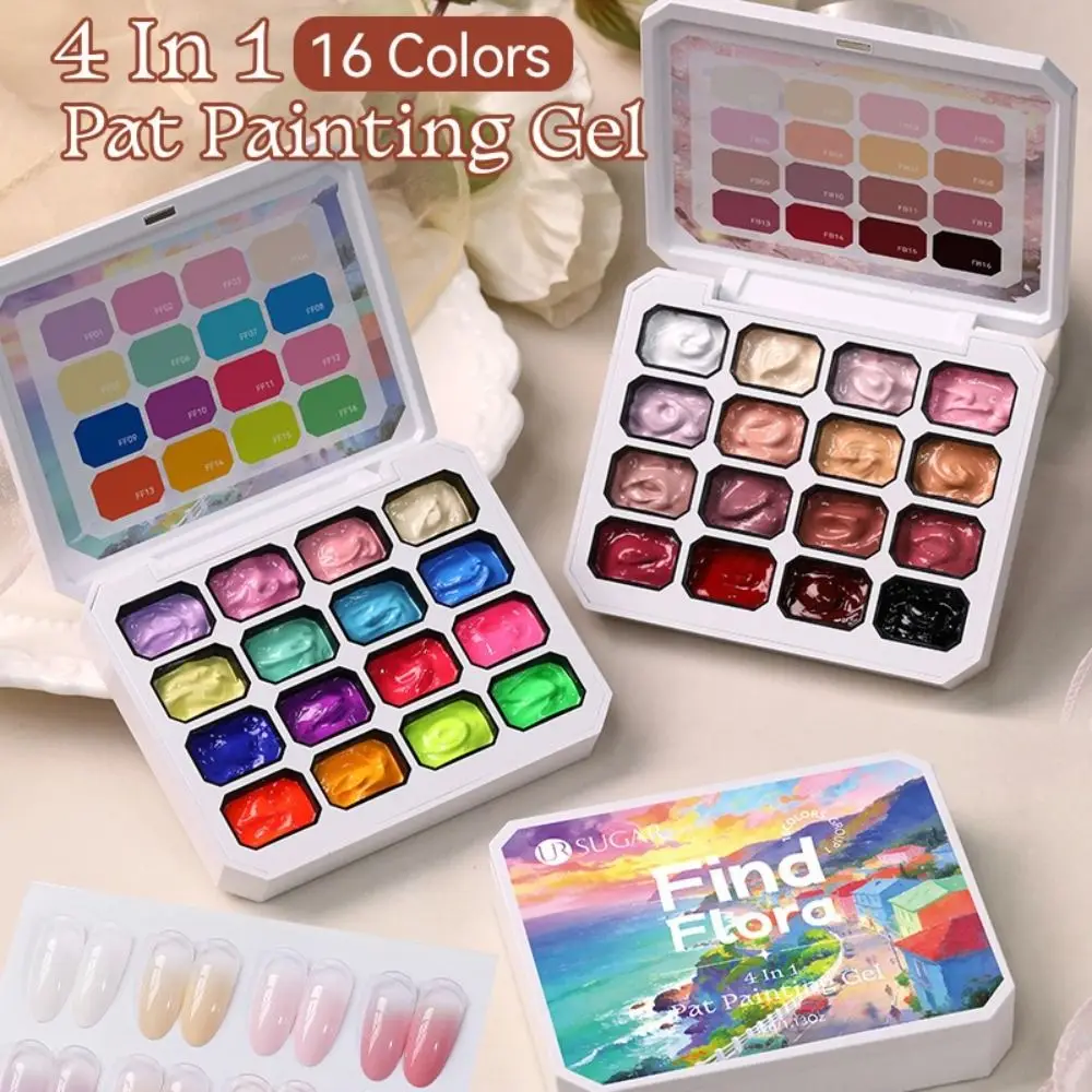 4-In-1 Pat Painting Gel Polish Gradient 16 Colors Nail Art Painting Gel Candy Oil Painting Nail Art Manicure Tools Nail Art